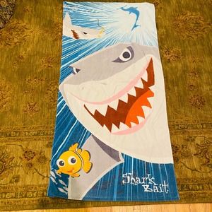 Disney Pixar Finding Nemo Shark Bait 100% Cotton Beach Bath Towel